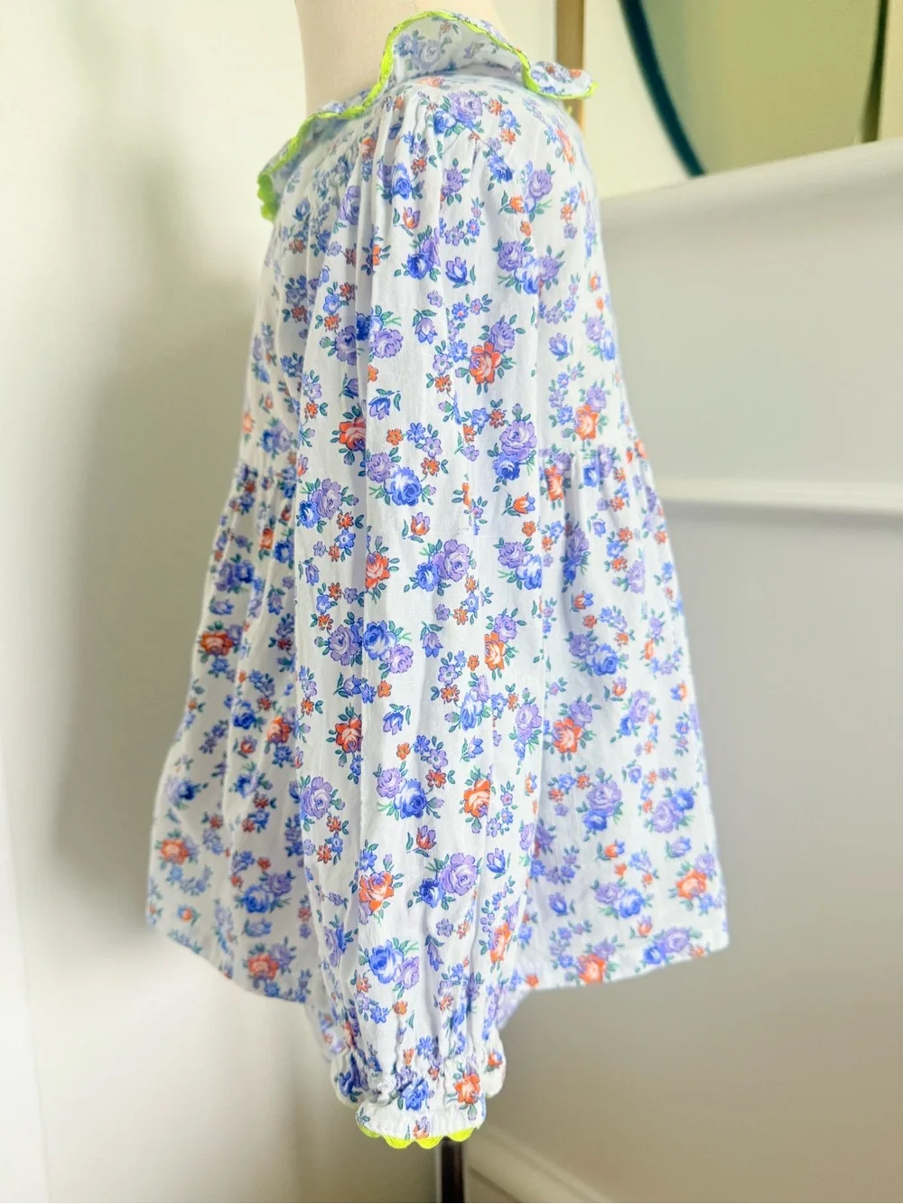 Peggy Green Floral Bloomer Set 3T Girls Blue Boutique Outfit Ruffle Collar South
